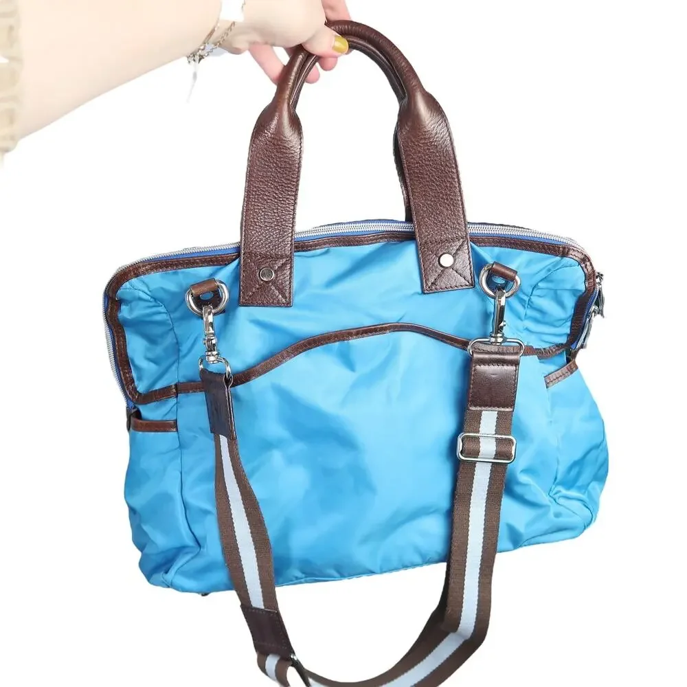 Orobianco blue nylon large tote bag purse